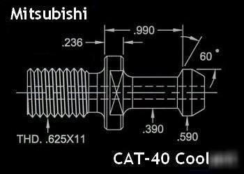 Mitsubishi cnc cat-40 coolant retention knobs