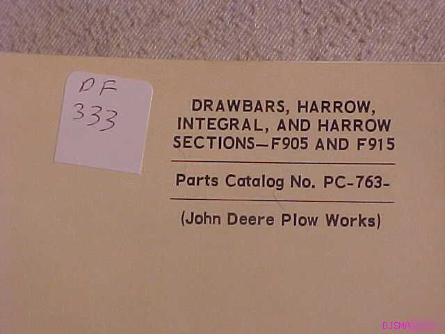 John deere harrow drawbars sections parts catalog