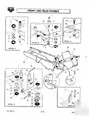 Versatile 835 4WD tractor parts book catalog - 1980