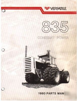 Versatile 835 4WD tractor parts book catalog - 1980