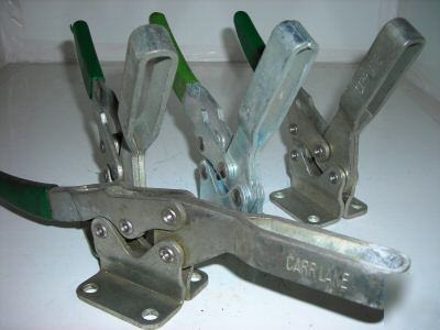4 used horizontal hold down clamps carr-lane 