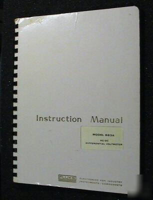 Fluke 883A original operators - service manual