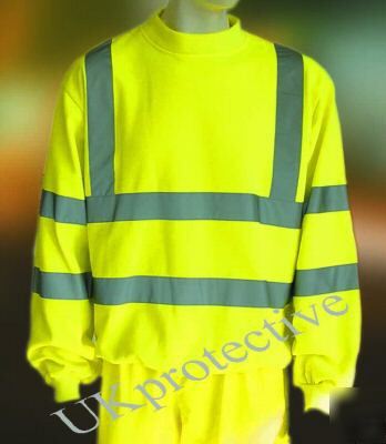 Hi vis viz yellow sweatshirt, sweat, workwear - 2XL