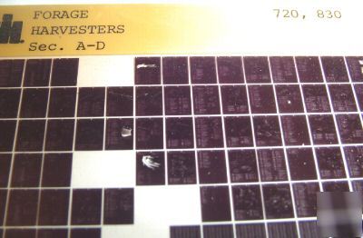 Ih 720 & 830 forage harvester parts catalog microfiche