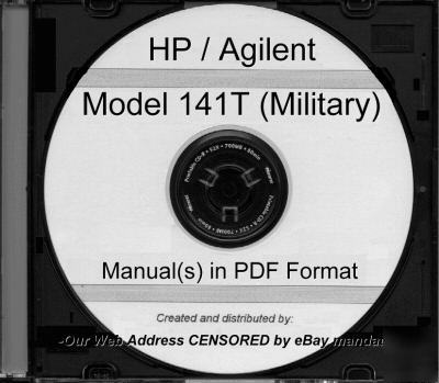 Agilent hp 141T service operation technical manual