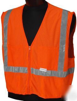 Allsafe surveyor safety vest - orange w/reflective