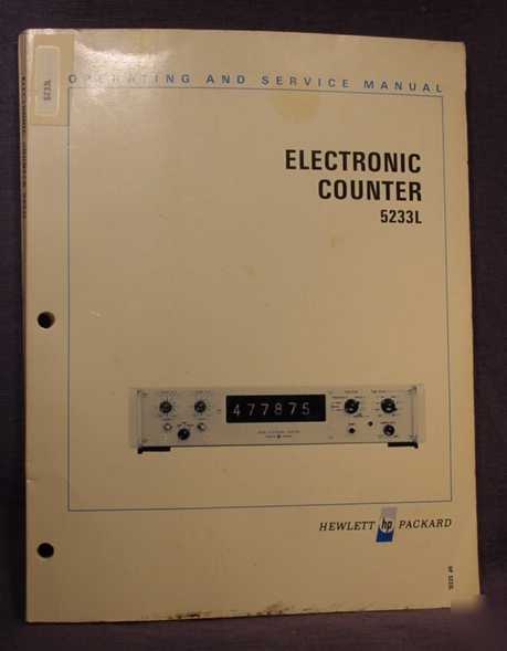 Hp 5233L electronic counter operating & service manual