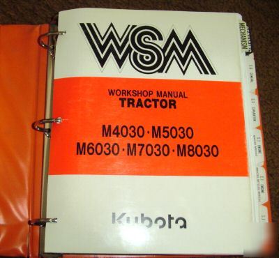 Kubota M4030 thru M8030 tractor workshop repair manual