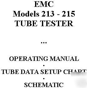 Setup data + manual = emc 213 & 215 tube tester checker