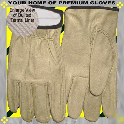 3P xlargethermal lined leather work gloves cowhide get