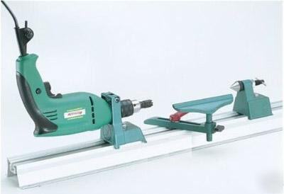 Drill powered woodturning woodworking lathe. from uk