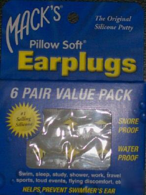 New mack's wax earplugs 6 pair value pack snore proof