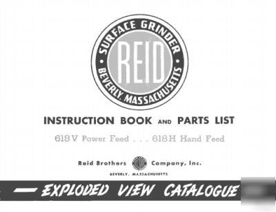 Reid 618V & 618H surface grinder manual parts & ops