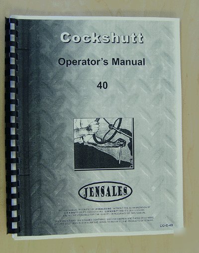 Cockshutt 40 operator manual (co-o-40)