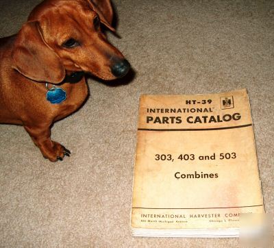 Ih combine parts catalog 303 403 503