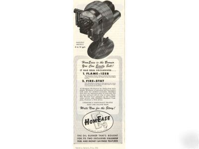 Homease oil burner for furnace ad 1951 hvac paterson nj