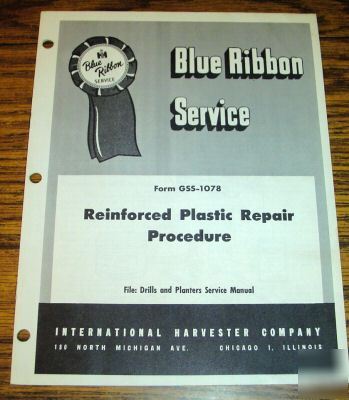 Ih drill & planter plastic repair service manual brsm