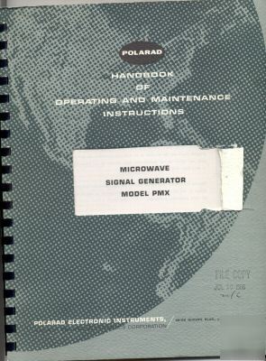 Polarad pmx handbook of operating instructions