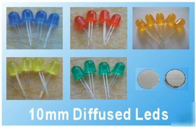 10MM diffused led throwies(100 leds and 100 CR2032)