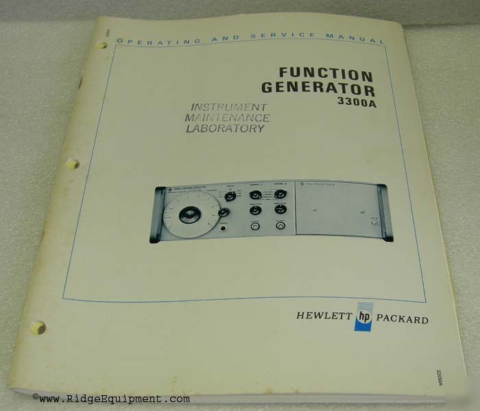 Hp 3300A function generator operating & service manual