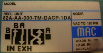 Mac solenoid valve 82A-aa-000-tm-dacp-1DA {lot of 6}