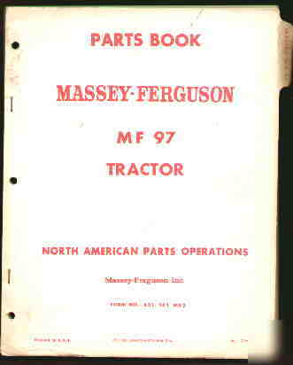 Massey-ferguson mf 97 tractor parts book 1964 catalog