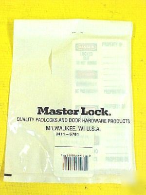New master lock lockout padlock tag labels lot of 56