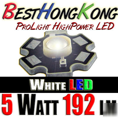 High power led set of 1000 prolight 5W white 192 lumen