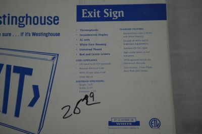 Lot 2 westinghouse exit sign white red/green filter
