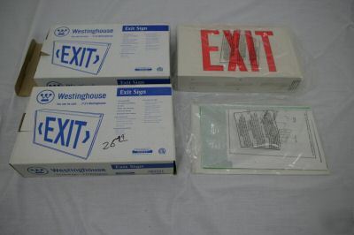 Lot 2 westinghouse exit sign white red/green filter