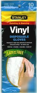 Stanley vinyl latex free disposable gloves