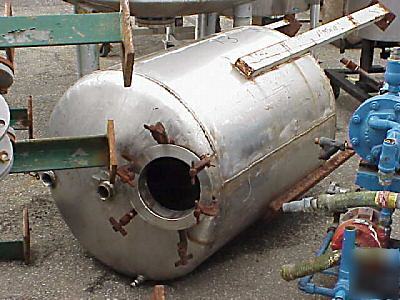Approximately 110 gallon stainless steel vertical tank