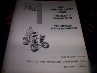 Ford hydro-transmission preliminary service information