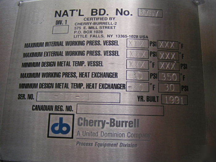 Mueller 100 gal stainless steel reactor kettle tank