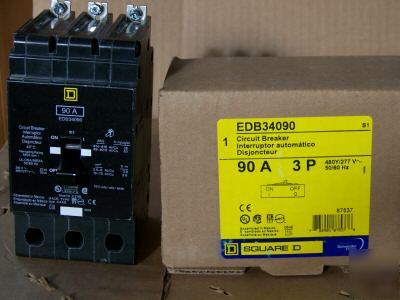 New square d EDB34090 3POLE 90AMP 480V circuit breaker 