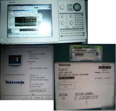 Tektronix tla 715 logic analyzer (dual monitor portable