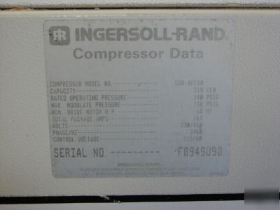 Ingersoll rand 60HP ssr rotary screw air compressor