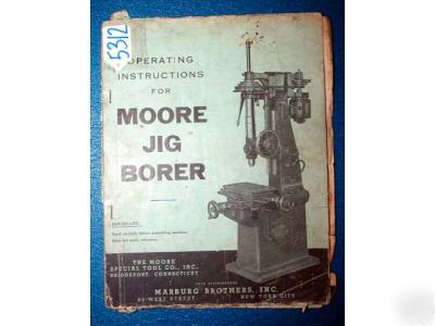 Moore operating instructions for jig borer