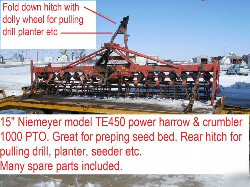 15' power harrow tiller pulverizer mulcher sod farm 