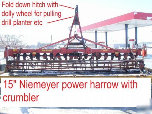 15' power harrow tiller pulverizer mulcher sod farm 