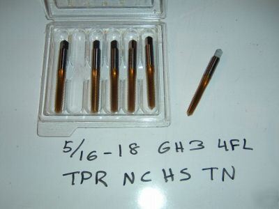 New 5/16-18 6 taper taps tin hs *free shipping*