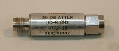 Narda 30 db attenuator dc-6GHZ 2W model 4772-30 