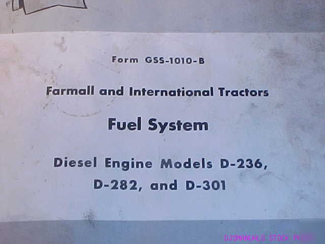 Ih roosa fuel d 236 d 282 d 301 diesel engine manual