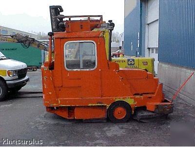 1997 tennant parking lot sweeper enclosed cab w heater