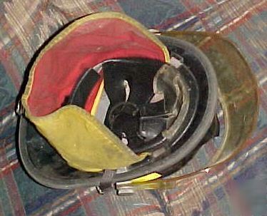 Black traditional bullard fire helmet fireman 
