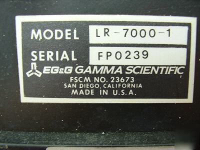 E. g. and g gamma scientific lr-7000 laser radiometer