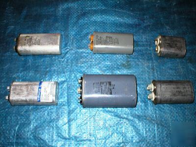 Lot of six capacitor (s) g.e. , aerovox, mallory