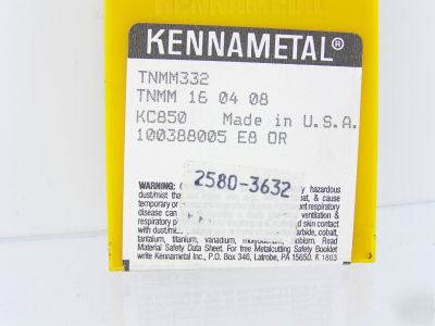 New 100 kennametal tnmm 332 KC850 carbide inserts O458
