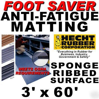 3 x 60 vinyl sponge anti fatigue runner mat office work