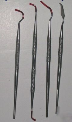 4PC dental / crafts picks / probes w/curved tip spatula